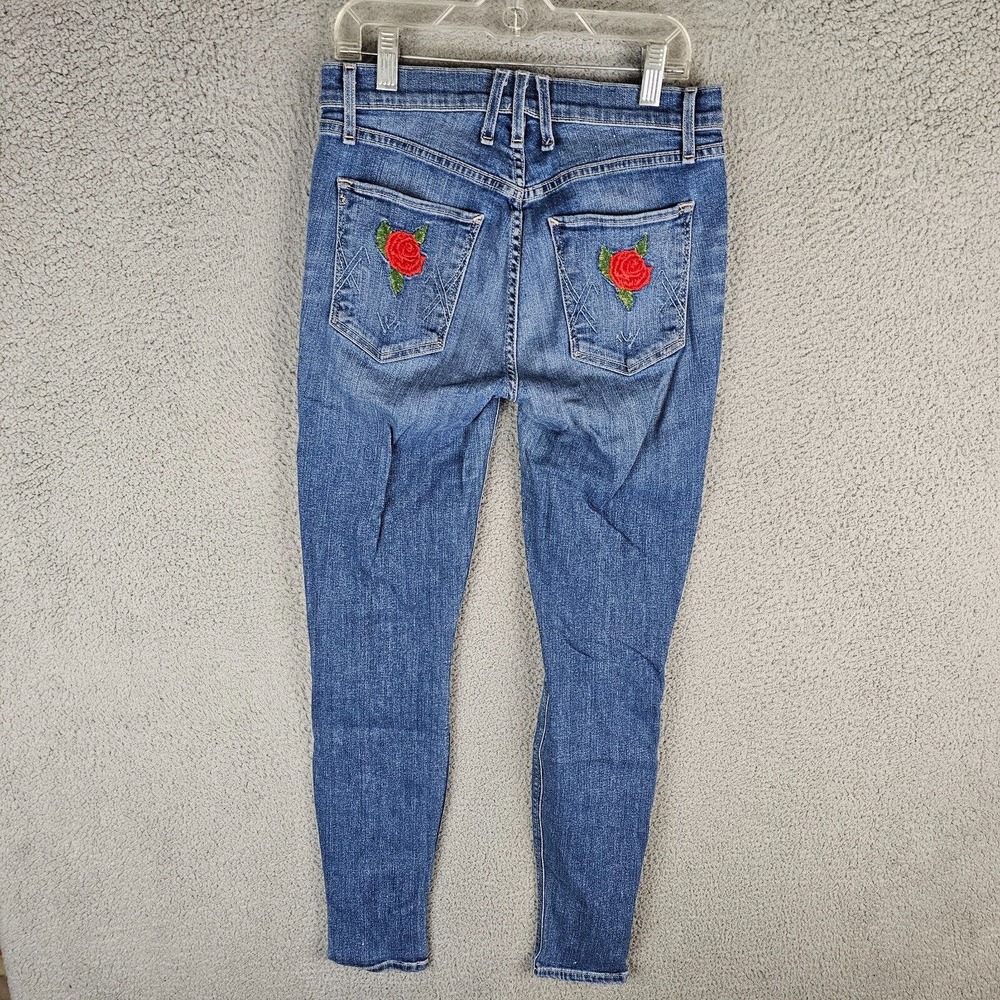MCGUIRE‎ Made in USA Womens Size 26 Skinny Jeans Rose Embroider